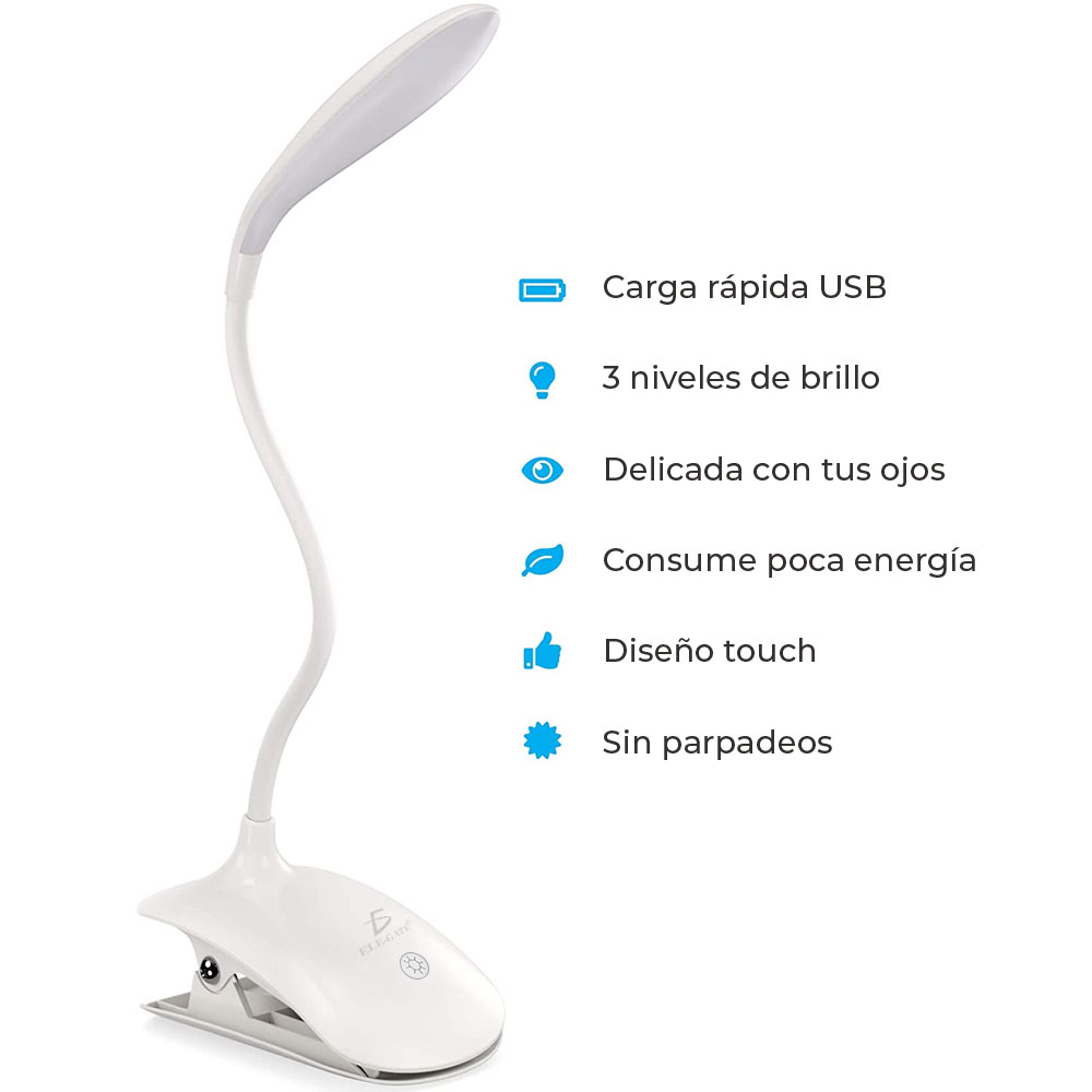 Lámpara Led Ajustable Para Lectura O Escritorio