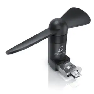 Mini Ventilador 2 En 1 Para Smartphone Android Carga Usb V8 Y Usb de Power Bank