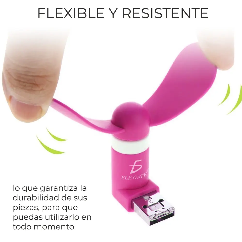 Mini Ventilador 2 En 1 Para Smartphone Android Carga Usb V8 Y Usb de Power Bank
