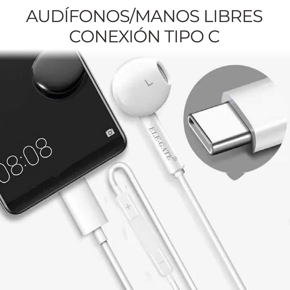 Audífonos Auriculares Digitales Tipo C Compatible Huawei Samsung
