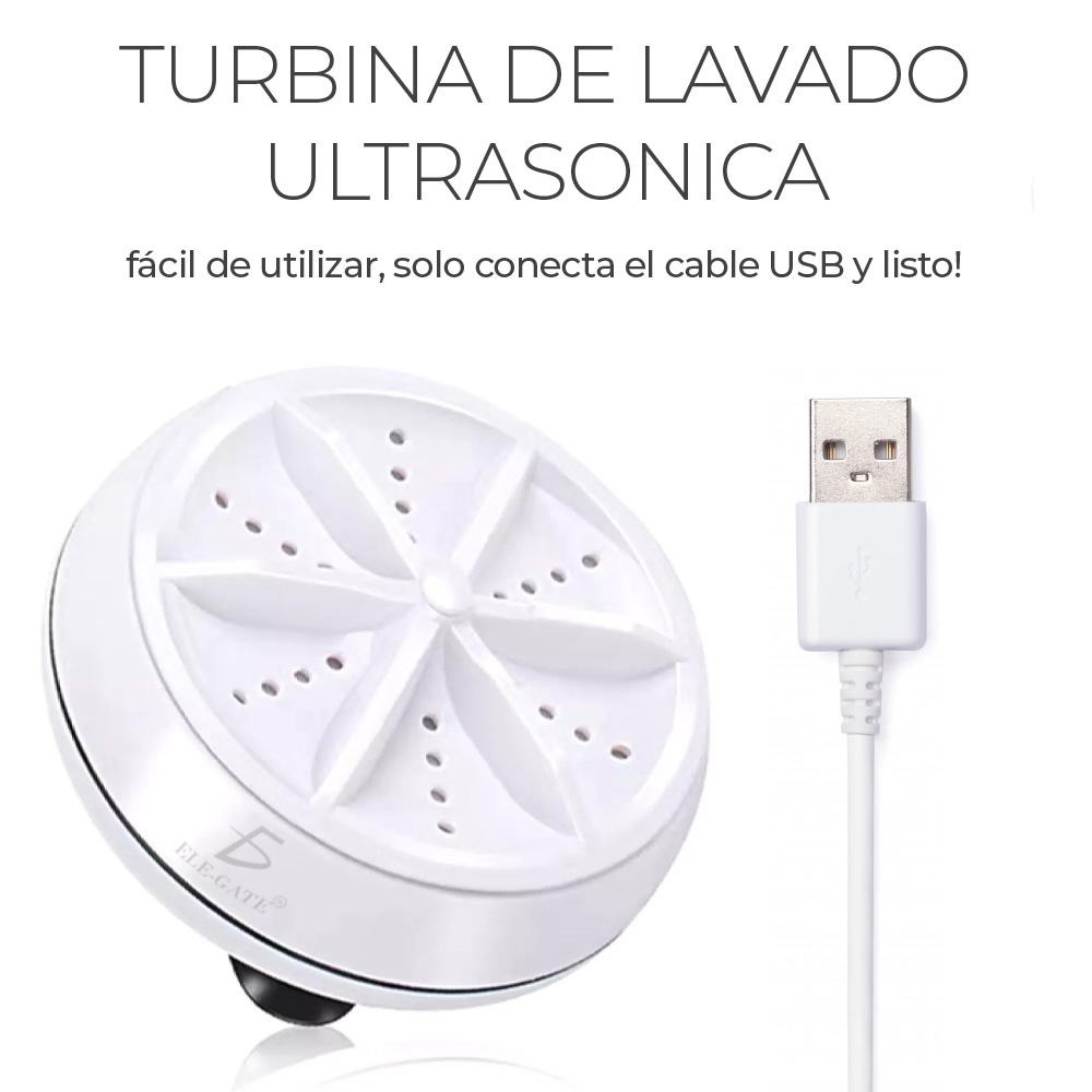 Mini Lavadora Portátil Ultrasónica Turbo