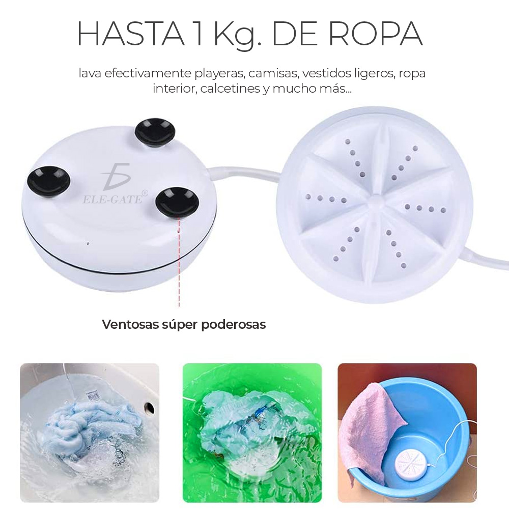 Mini Lavadora Portátil Ultrasónica Turbo