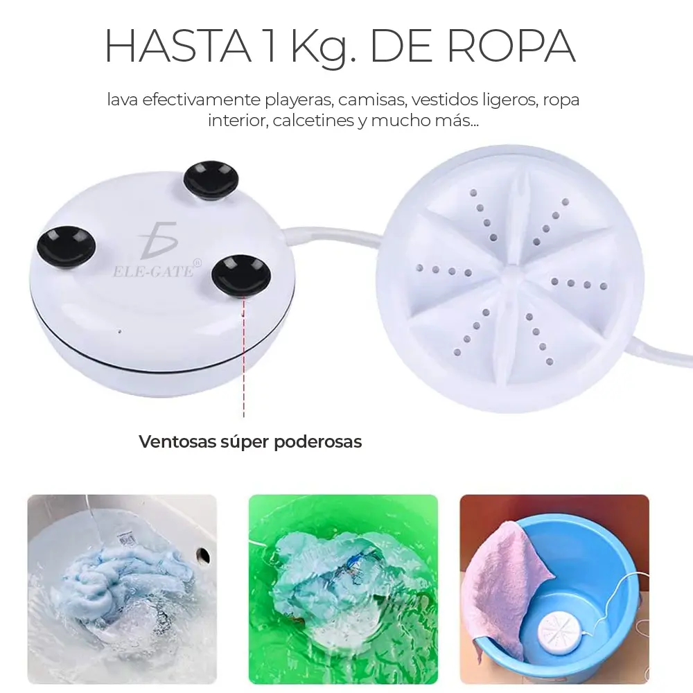 Mini Lavadora Portátil Ultrasónica Turbo