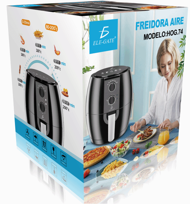 Freidora Eléctrica de Aire Multifunción para Alimentos 4.5 L