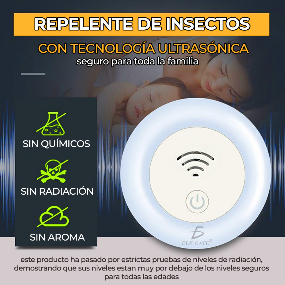 Lámpara LED Repelente de Mosquitos Ultrasónica