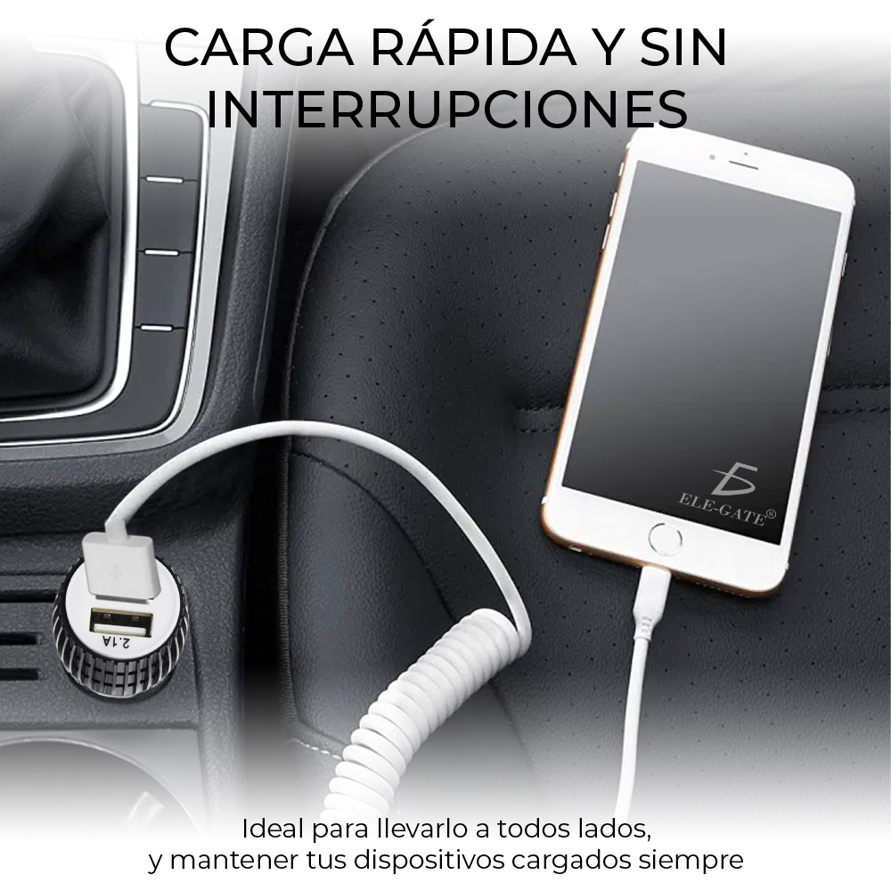 Combo Cargador Para Auto 2.1a Dual Usb