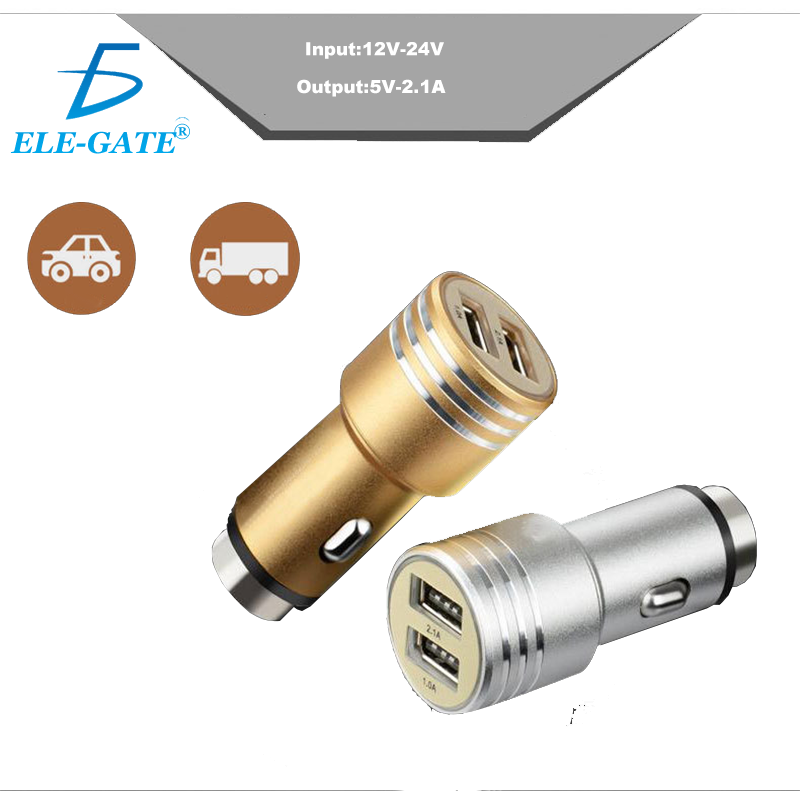 Cargador Usb Doble 2a Encendedor Coche Auto Celular Aluminio