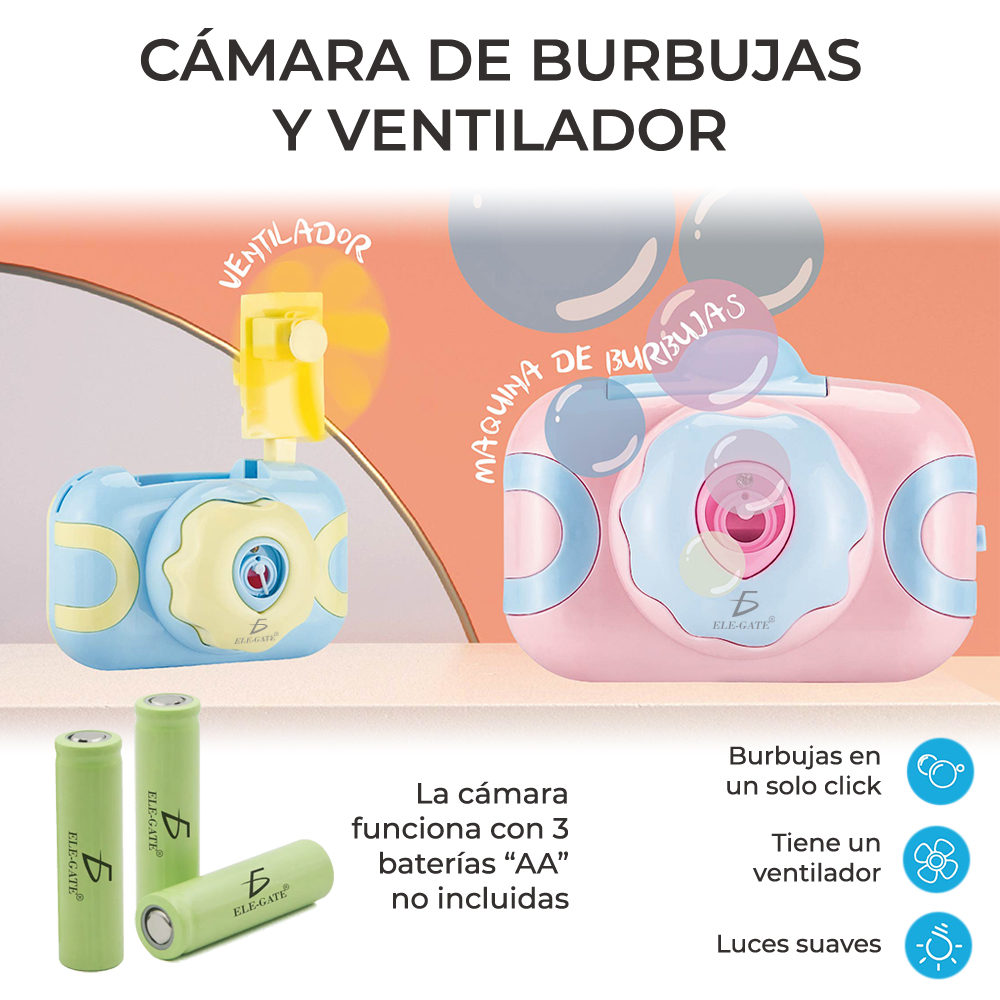 Máquina de Burbujas Automática Con Ventilador Personal