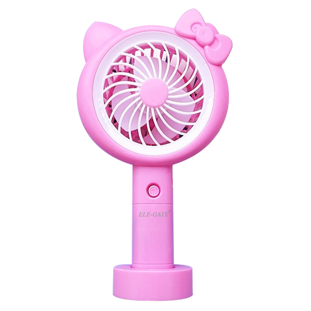 Mini Ventilador Personal Cartoon Con Aro de Luz