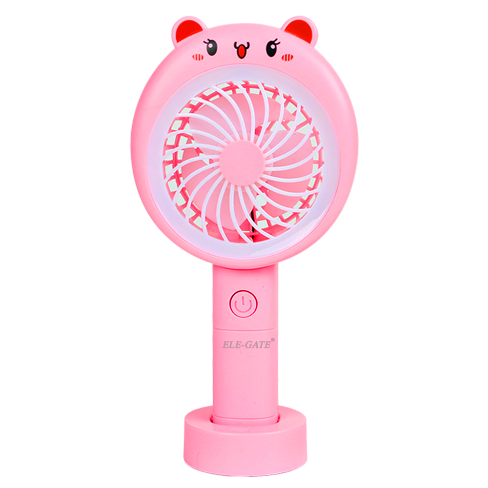 Mini Ventilador Personal Cartoon Con Aro de Luz