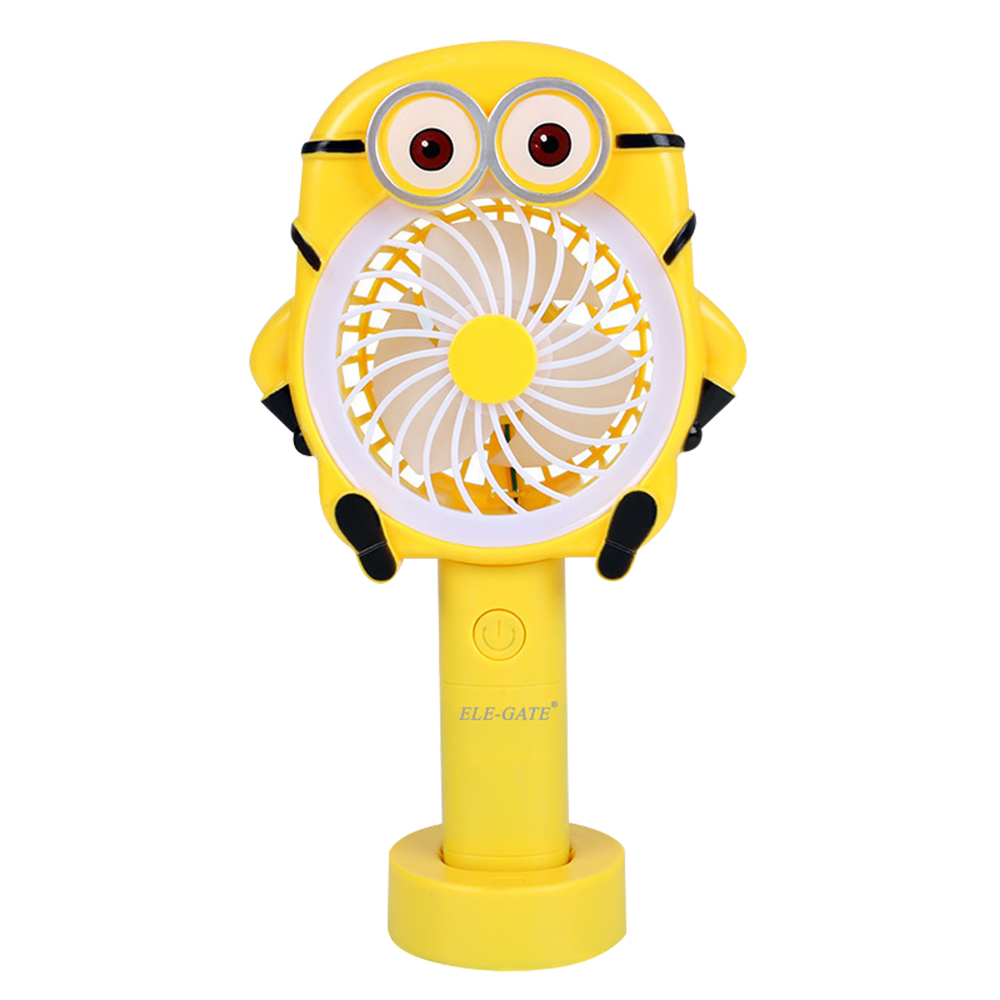 Mini Ventilador Personal Cartoon Con Aro de Luz