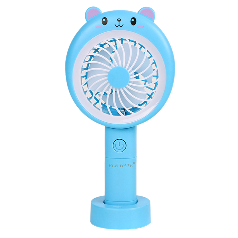 Mini Ventilador Personal Cartoon Con Aro de Luz