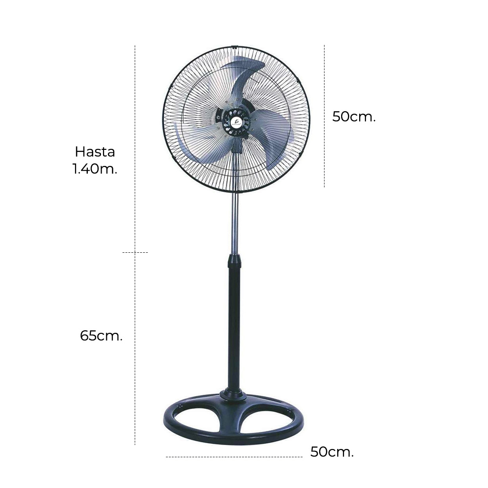 Ventilador De Pie Silencioso 3 Aspa 18" de diámetro