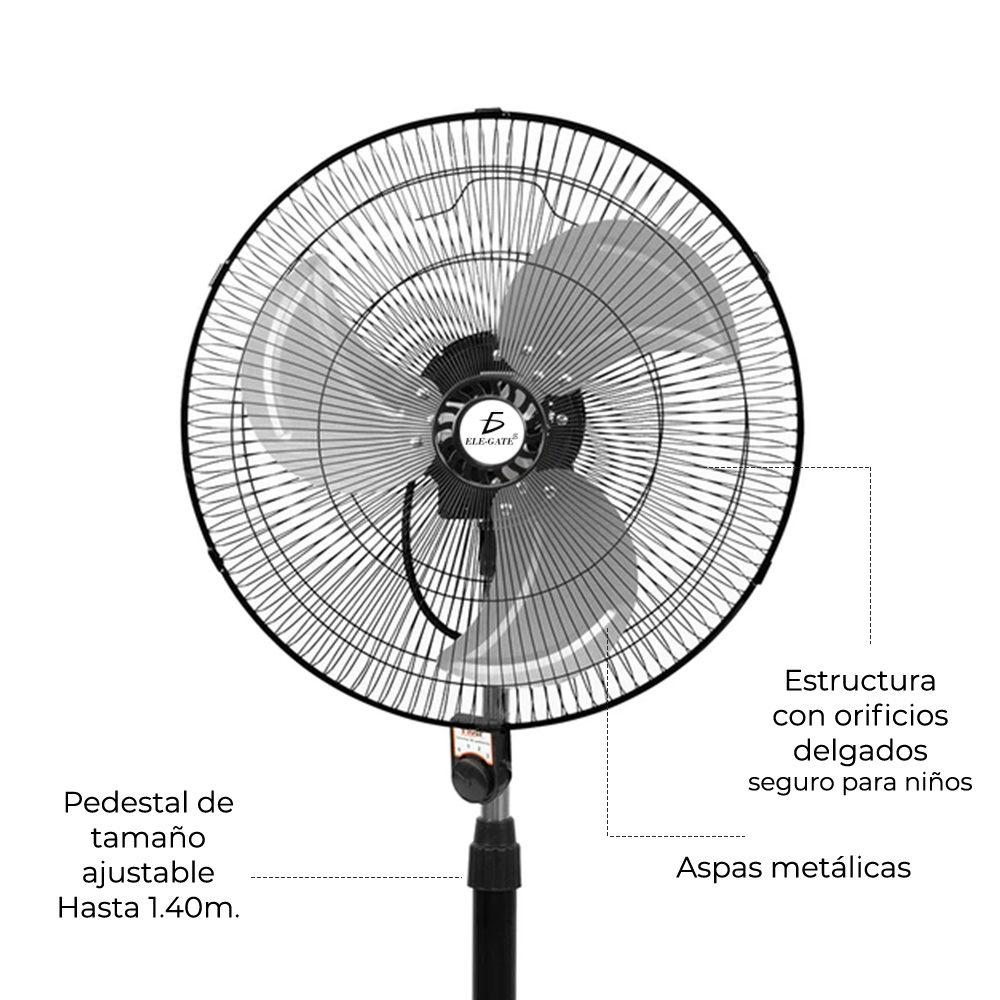 Ventilador De Pie Silencioso 3 Aspa 18" de diámetro