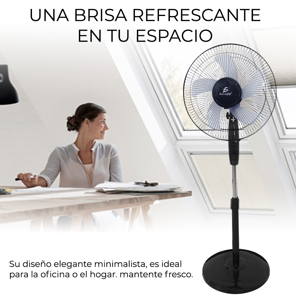 Ventilador De Pie Silencioso 3 Aspa 16″ de diámetro