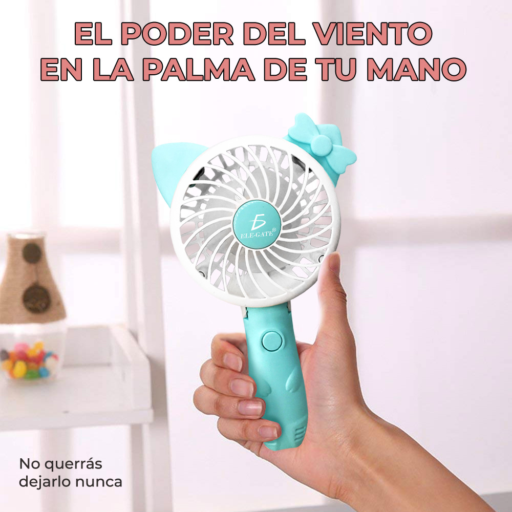 Mini Ventilador Personal Plegable y Recargable Hello Cato