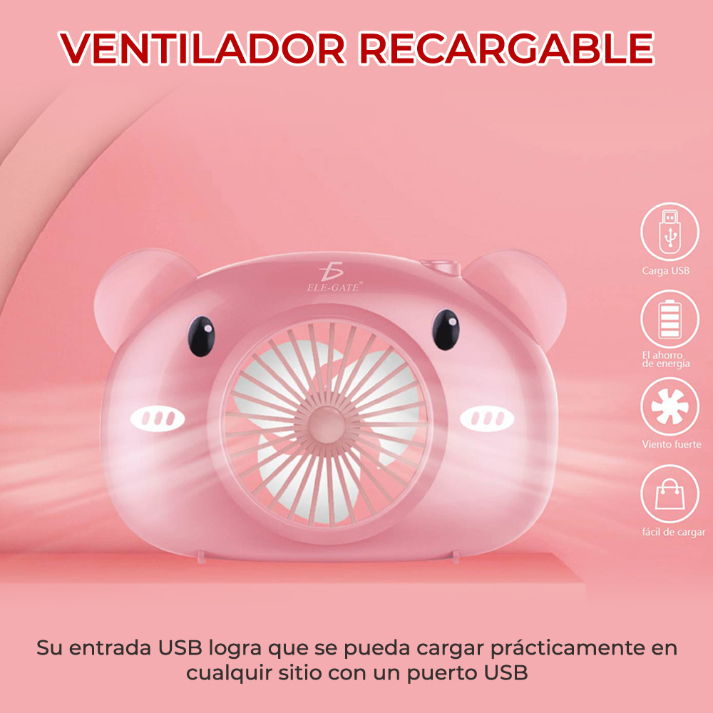 Mini Ventilador Personal Forma de Puerco