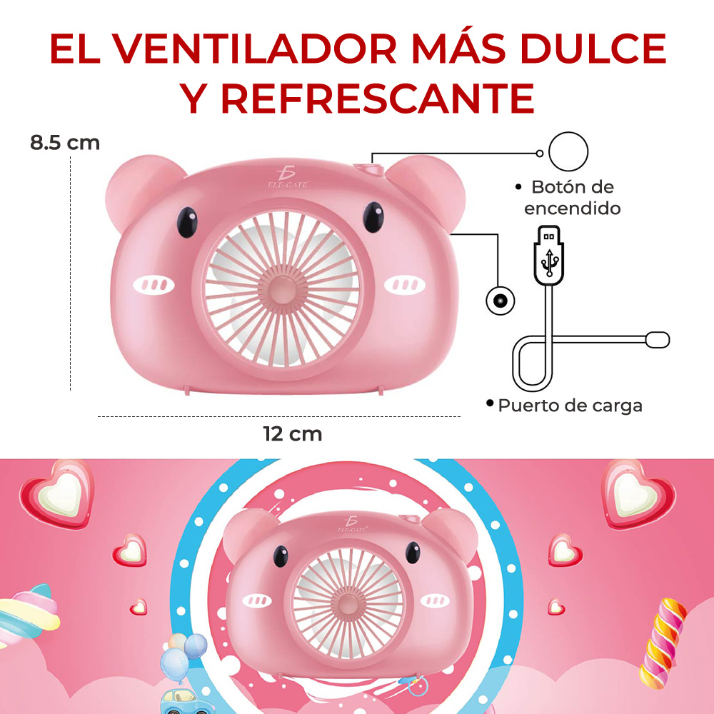 Mini Ventilador Personal Forma de Puerco
