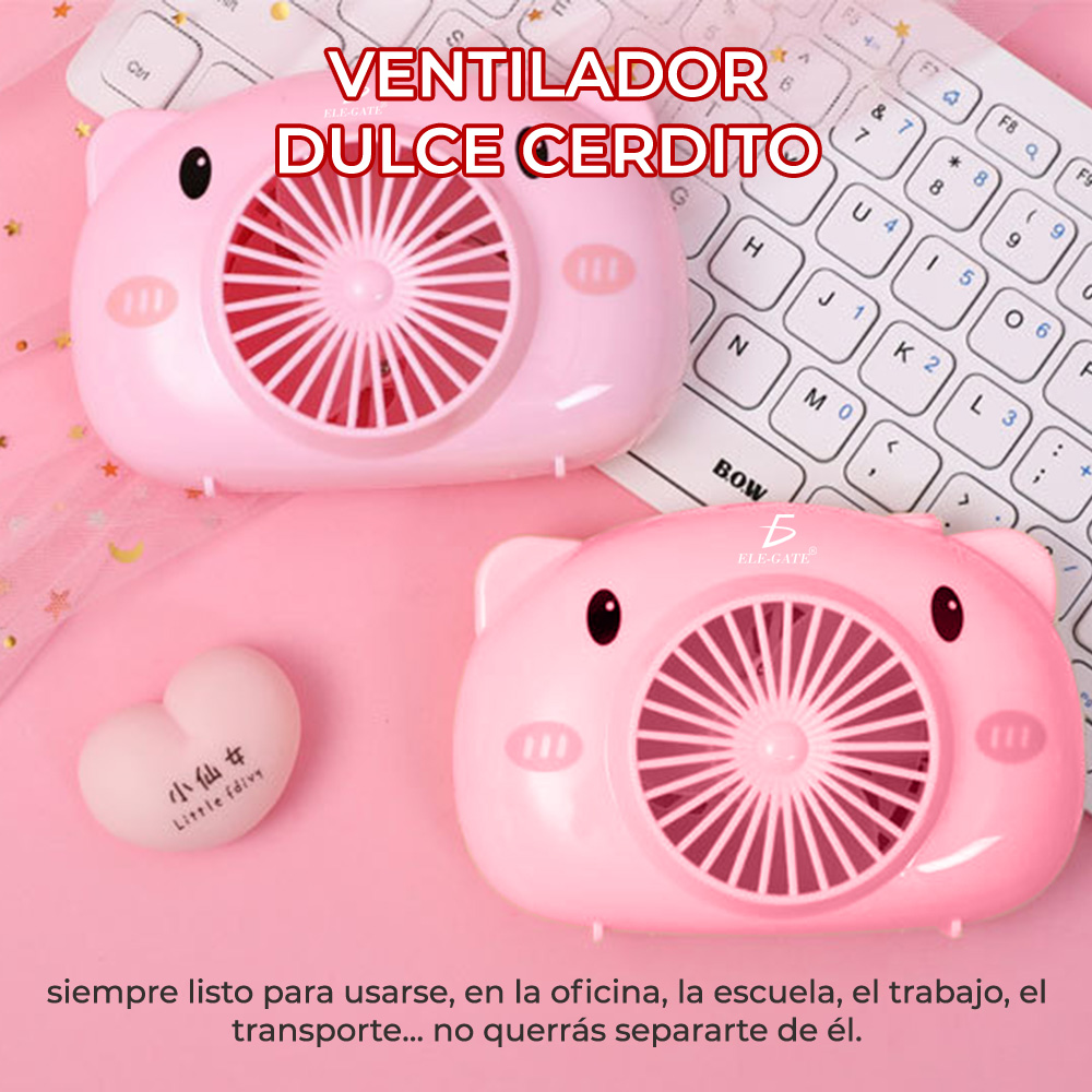 Mini Ventilador Personal Forma de Puerco
