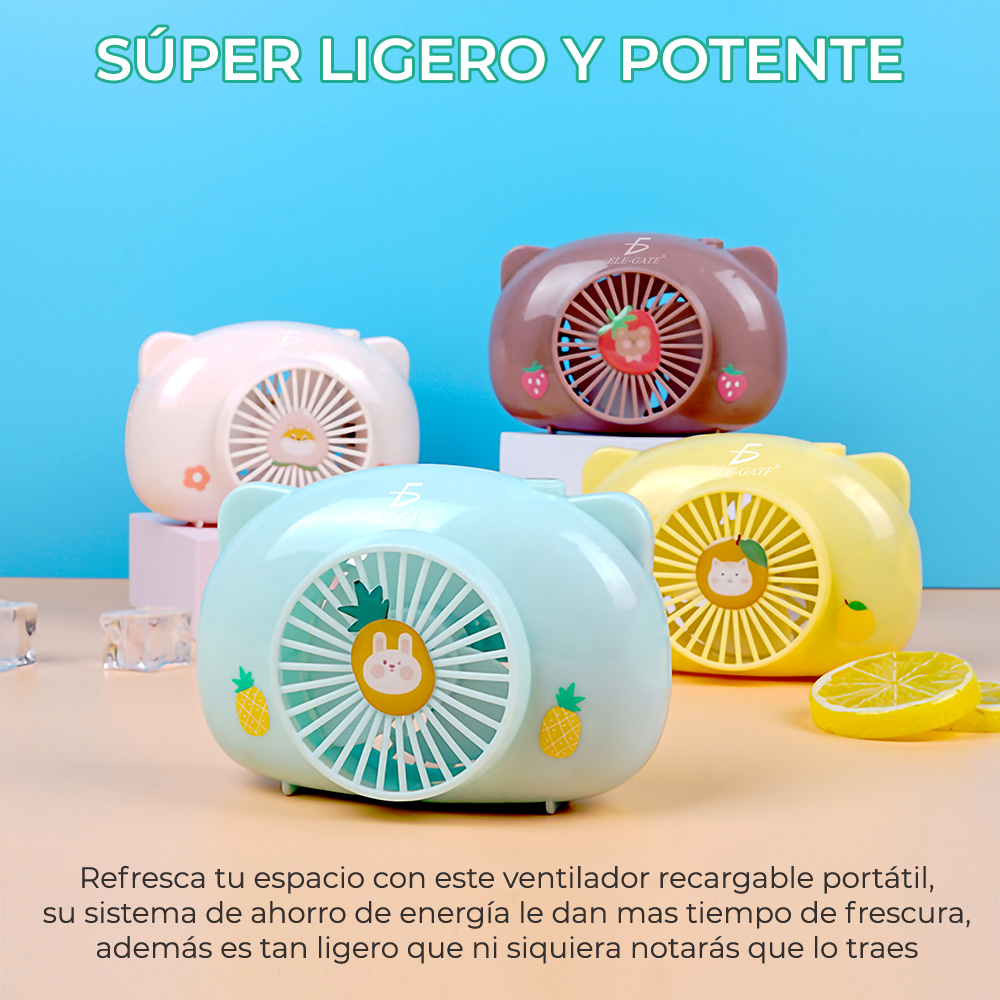 Mini Ventilador Personal Recargable Colores Forma de Pastel