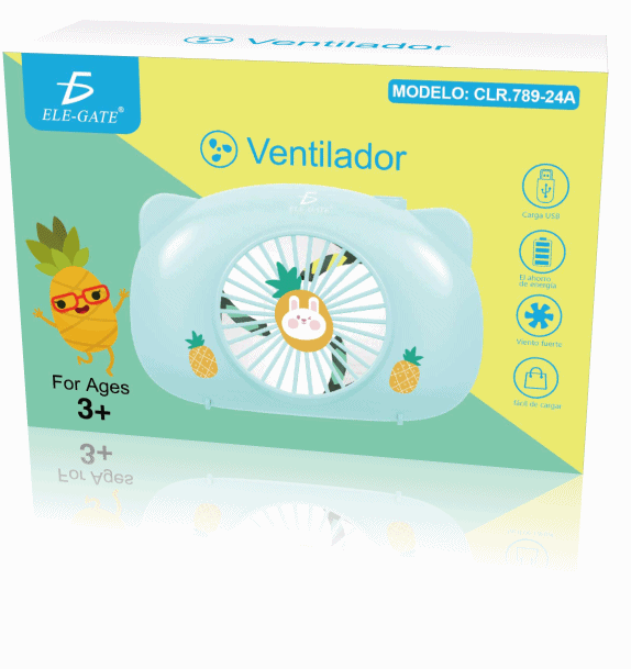 Mini Ventilador Personal Recargable Colores Forma de Pastel