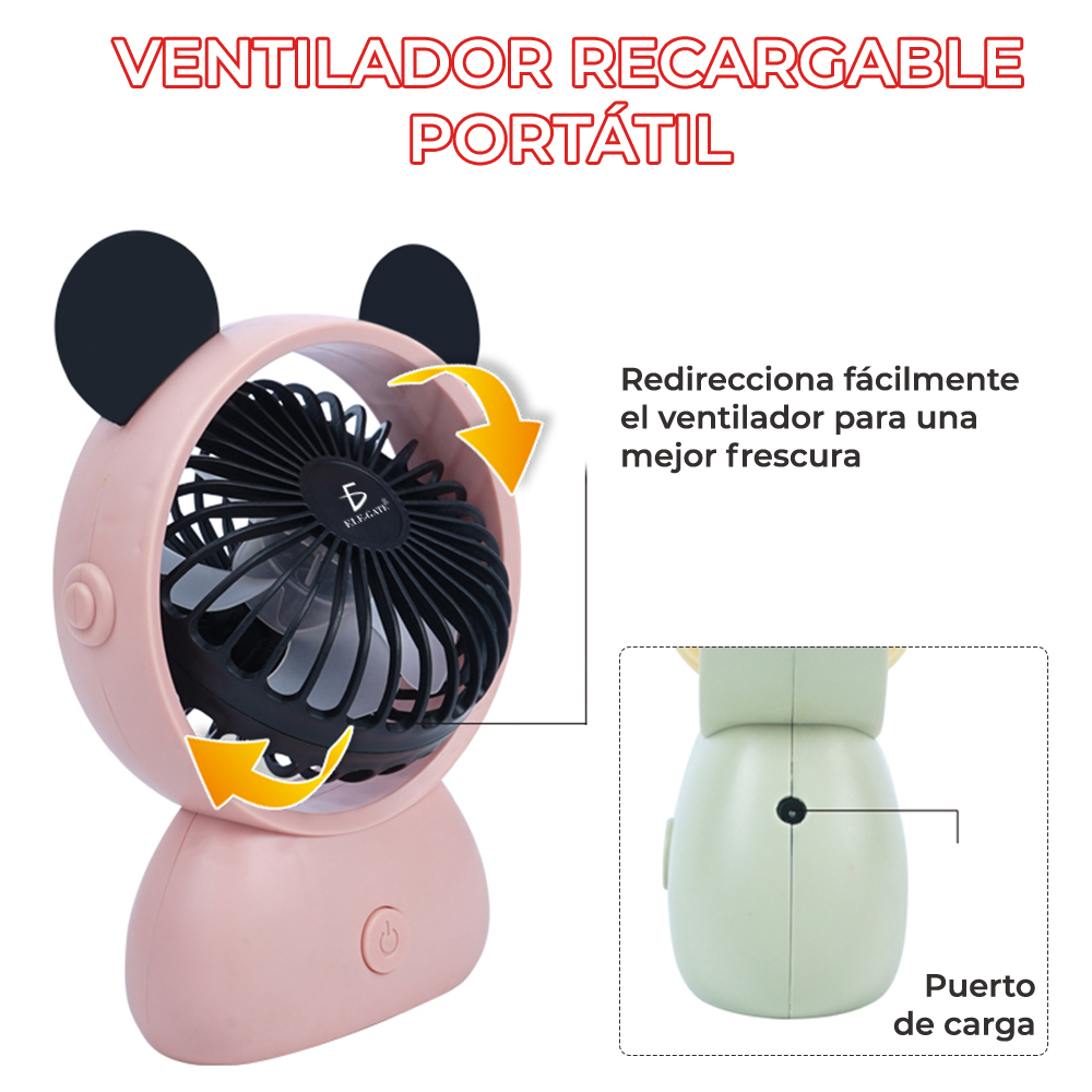 Mini Ventilador Personal Plegable y Recargable Mickey