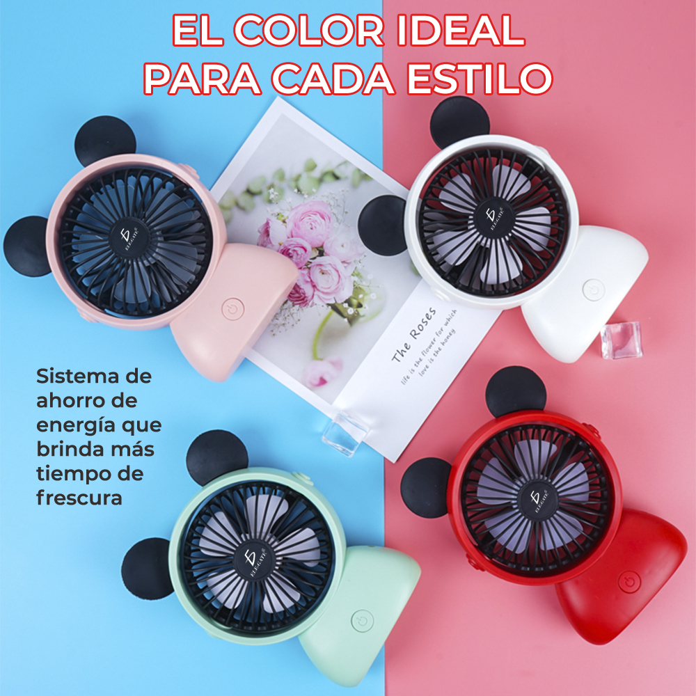 Mini Ventilador Personal Plegable y Recargable Mickey