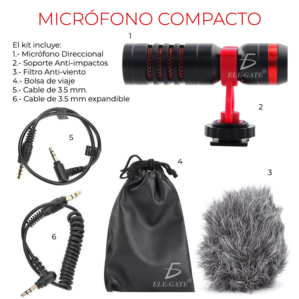 Micrófono Cardioide Universal Para Entrevistas Vídeo