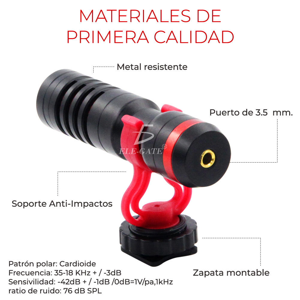 Micrófono Cardioide Universal Para Entrevistas Vídeo