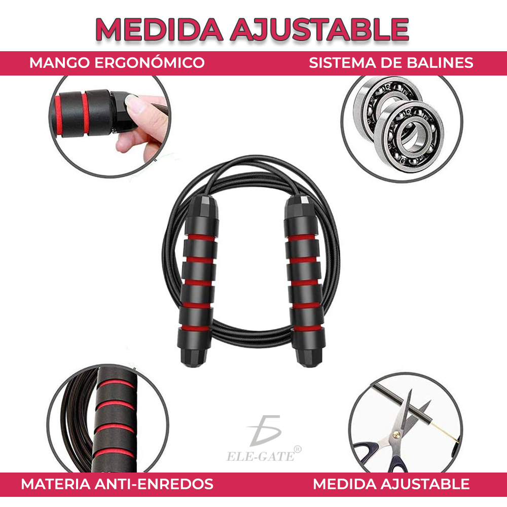 Cuerda Para Saltar De 300 Cm Con Mango Antideslizante