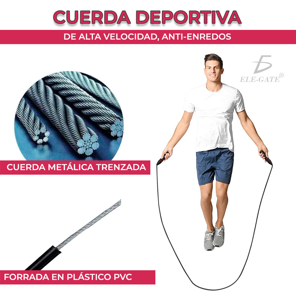 materiales de la cuerda y Hombre saltando 