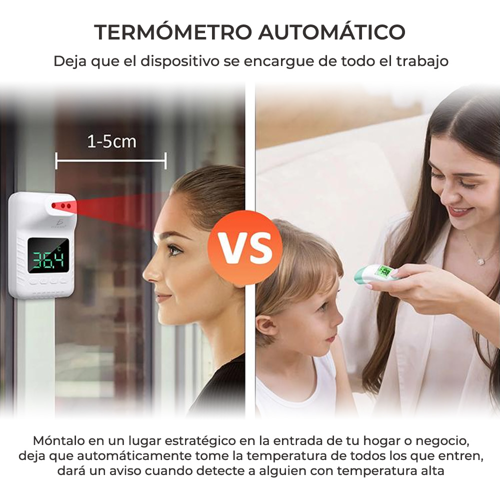 Termometro Infrarrojo Automedicion Intelligent K3X Pared Factur Sin Contacto