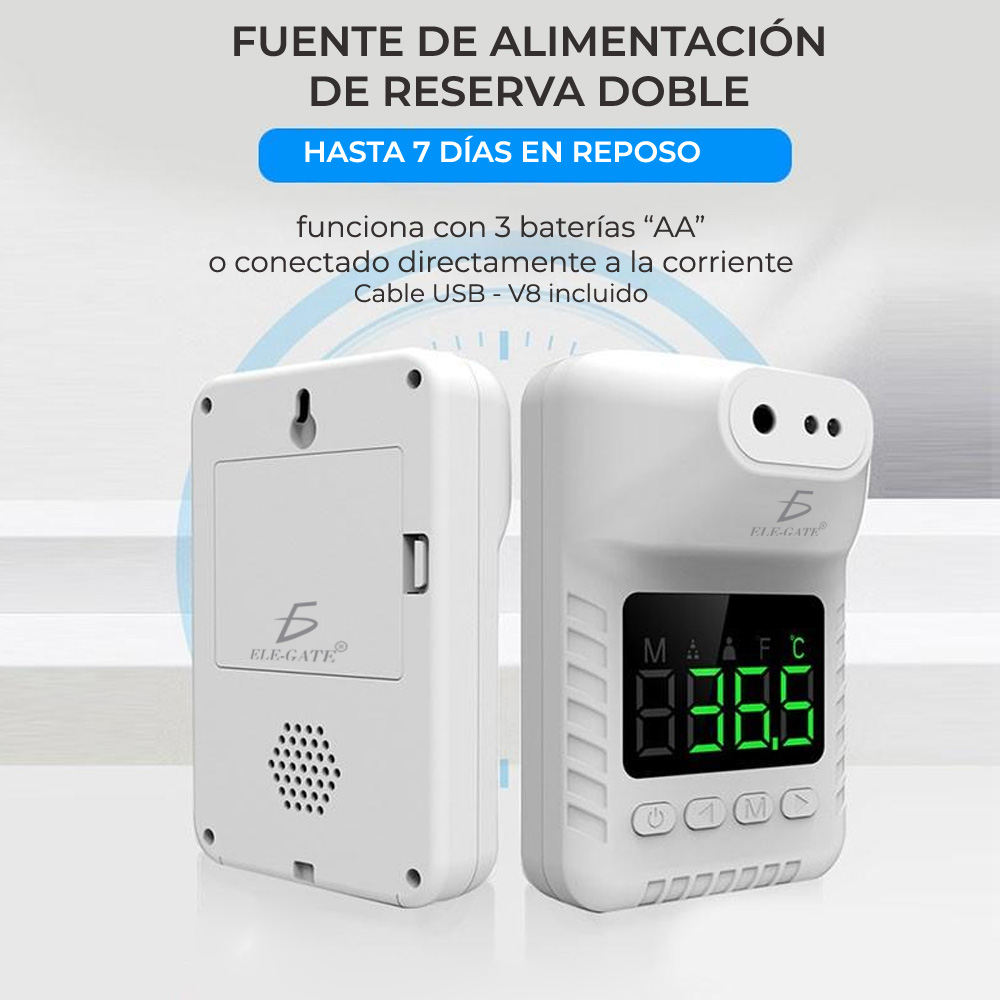 Termometro Infrarrojo Automedicion Intelligent K3X Pared Factur Sin Contacto