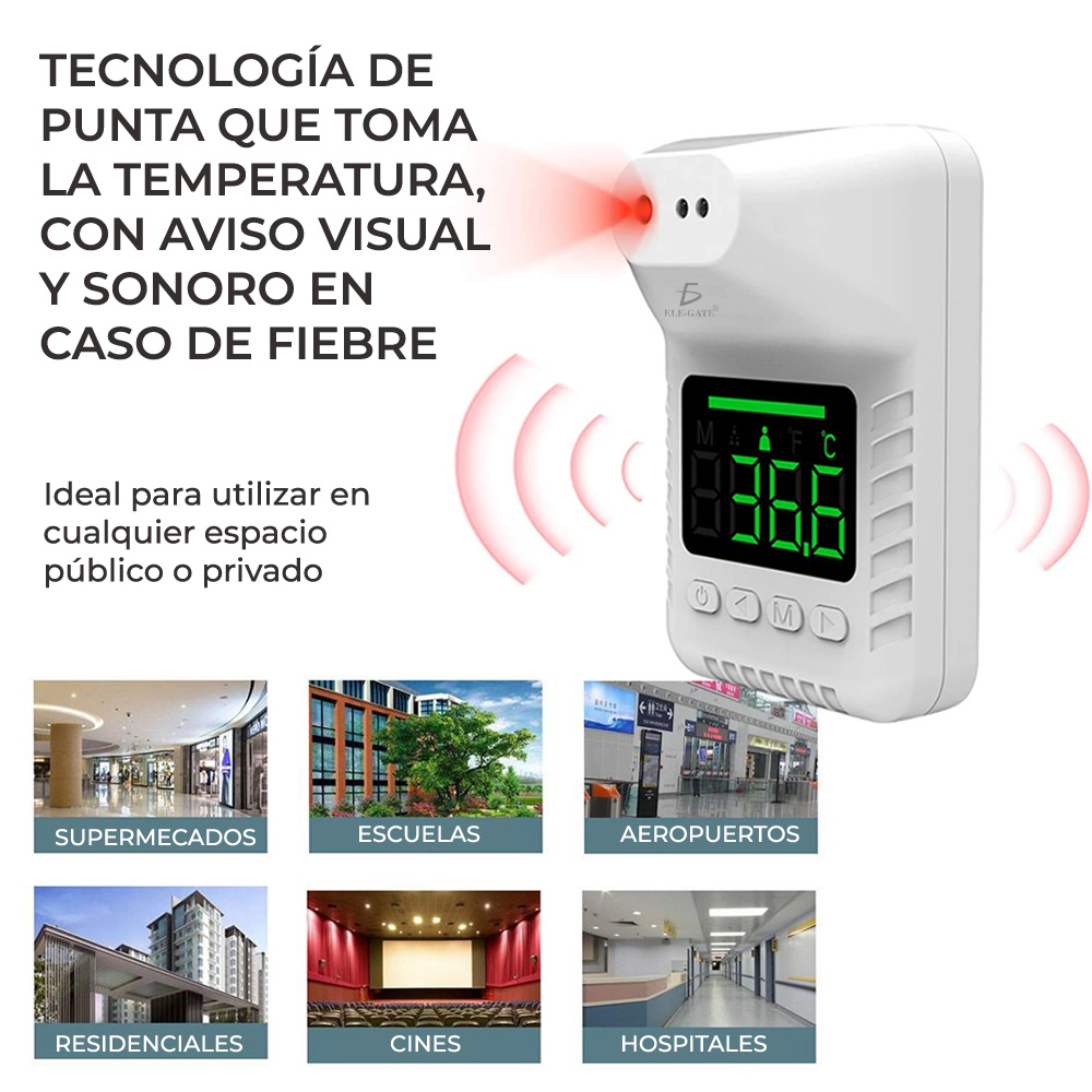 Termometro Infrarrojo Automedicion Intelligent K3X Pared Factur Sin Contacto