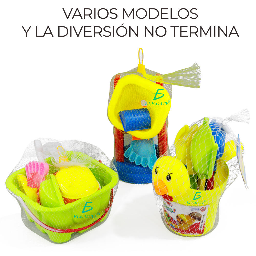 Cubeta De Juguetes Playa Accesorios Castillos Arena 10 pzs