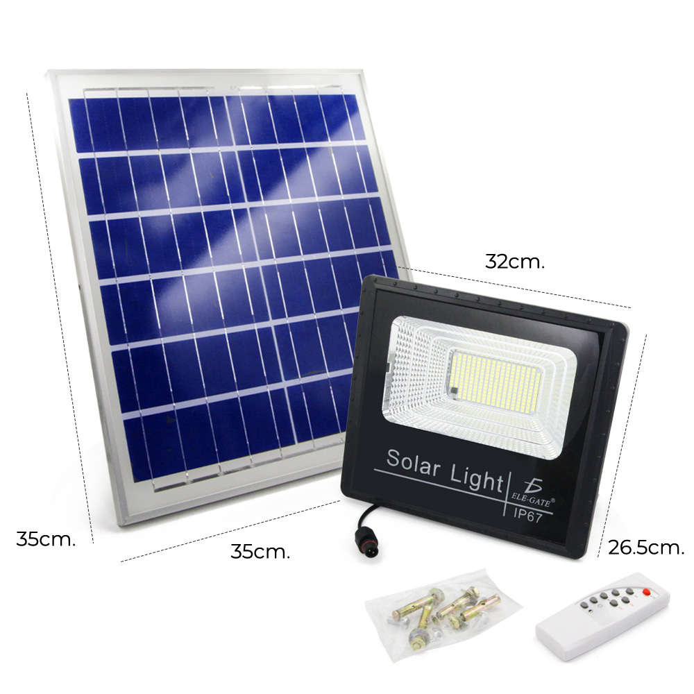 Reflector Led 100w C/ Panel Solar-control Luz Blanca Exterior