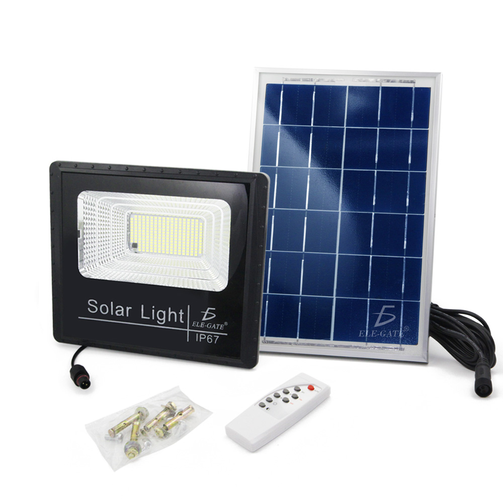 Reflector Led 60w C/ Panel Solar-control Luz Blanca Exterior