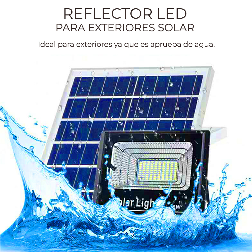 Reflector Led 800w C/ Panel Solar-control Luz Blanca Exterior