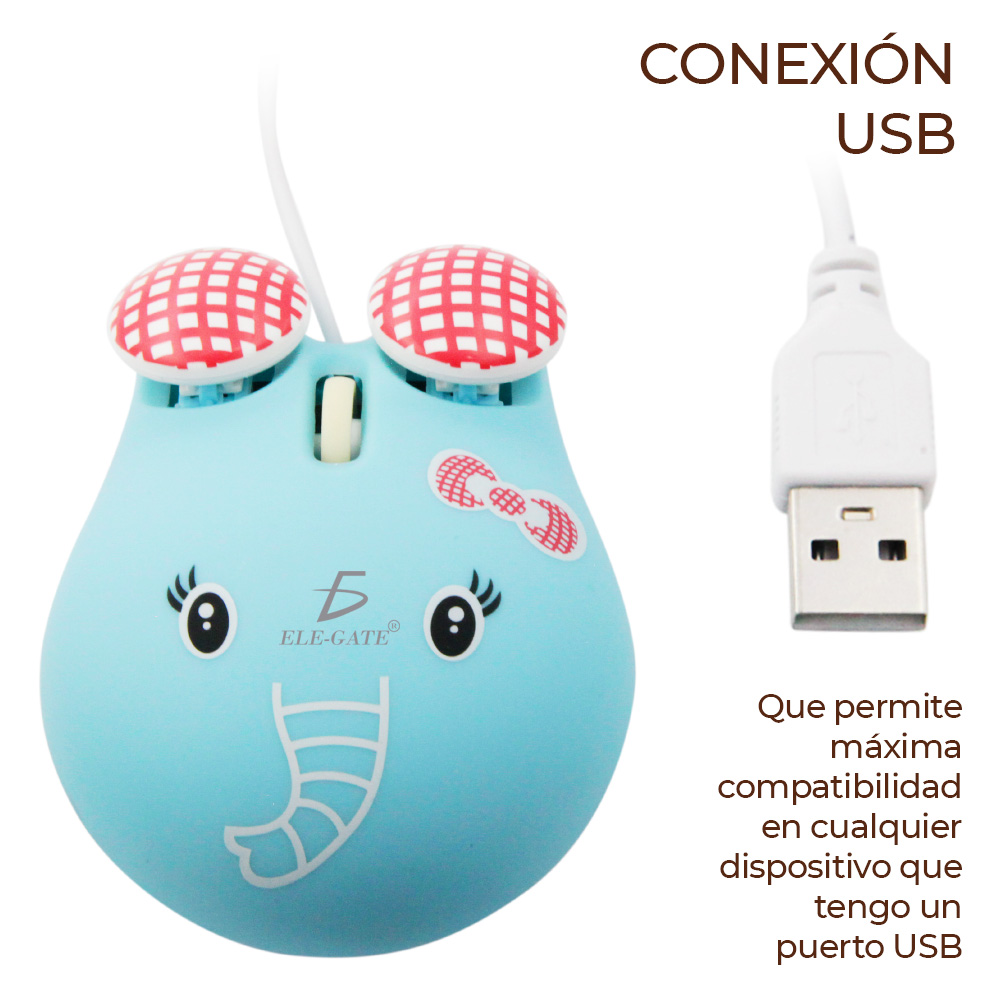 Mouse Usb Optico Alambrico para niños