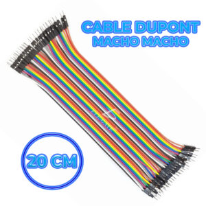 Cables Dupont Jumpers Macho a Macho Para Protoboard 20cm 40 hilos
