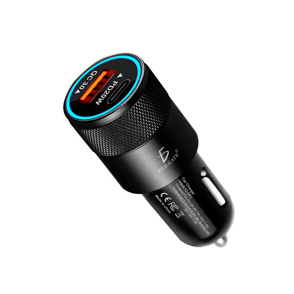 Cargador De Coche Usb De Carga Rápida Qc3.0+pd Tipo C