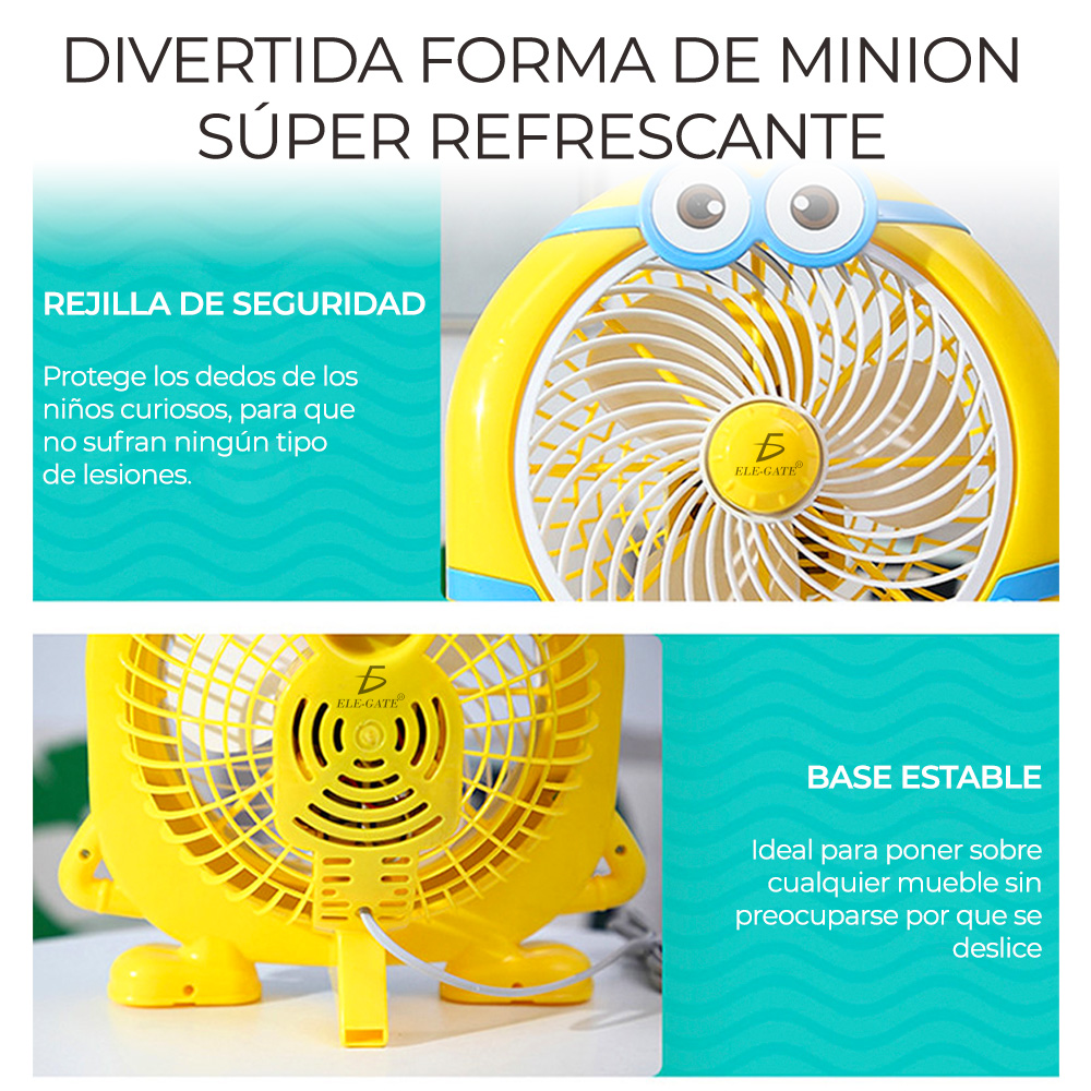 Ventilador de Pared y de Piso Plástico 16" forma de Minions