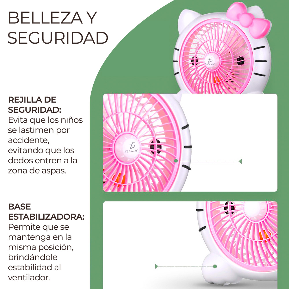 Ventilador de Pared y de Piso Plástico 16" forma de Hello Ketty