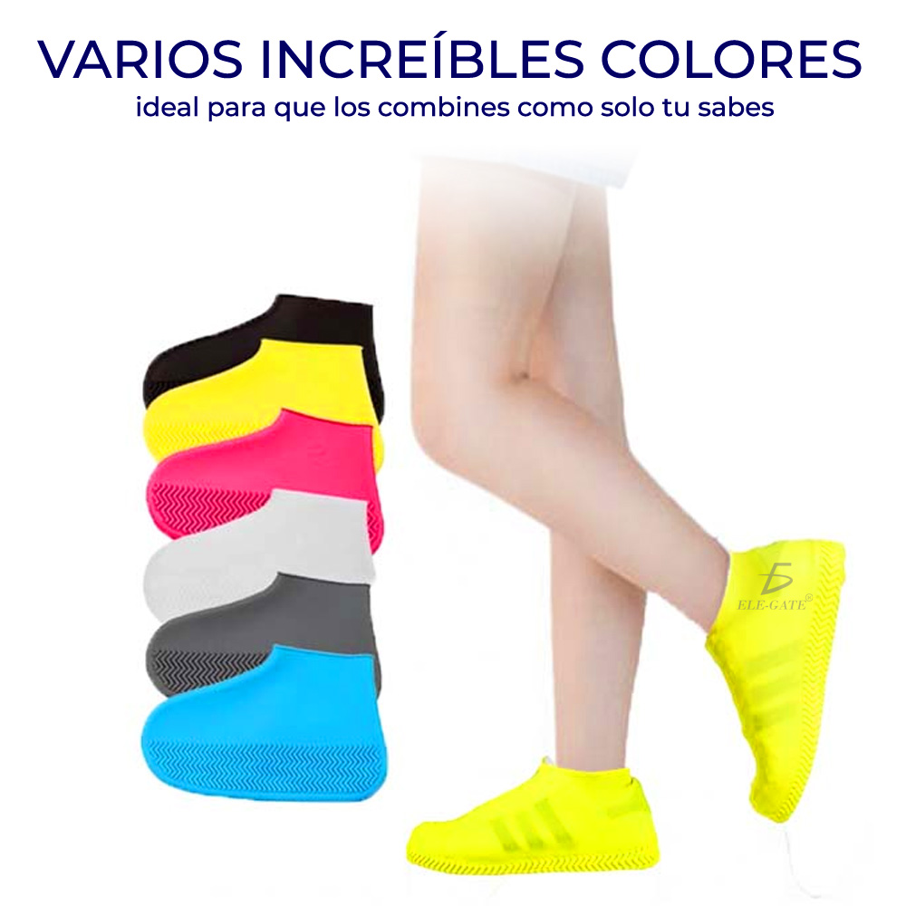 Protector Silicon Impermeable Cubre Tenis Zapato Lluvia Tamaño : M