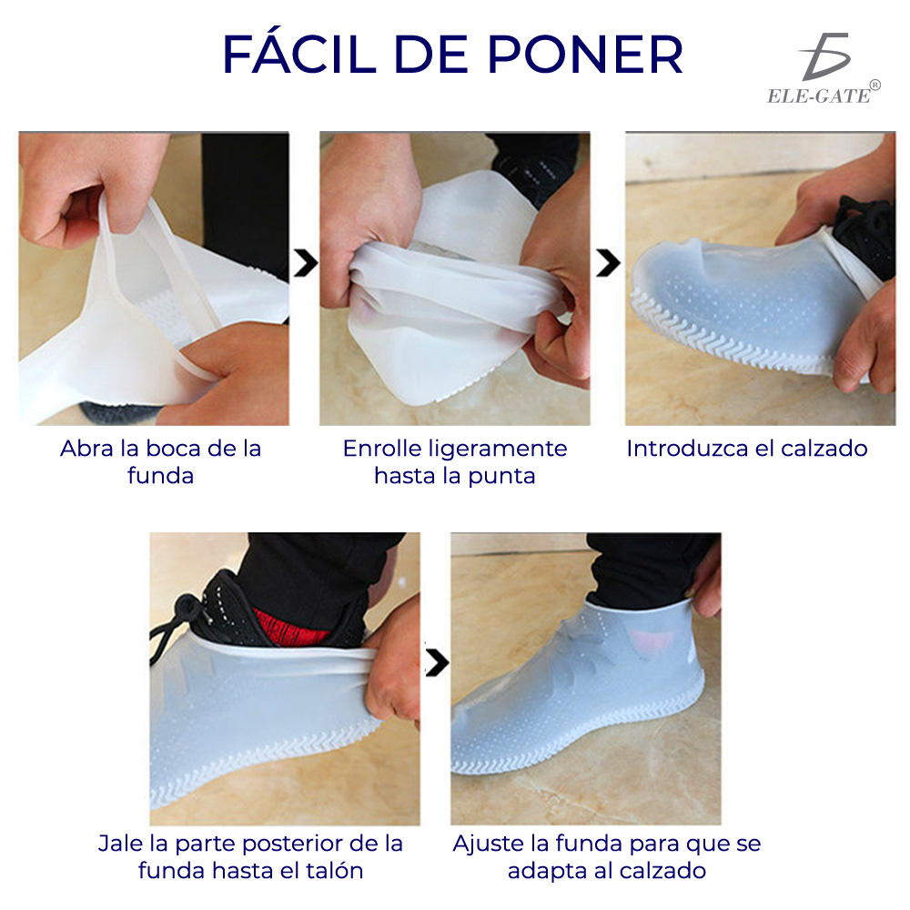Protector Silicon Impermeable Cubre Tenis Zapato Lluvia Tamaño : M