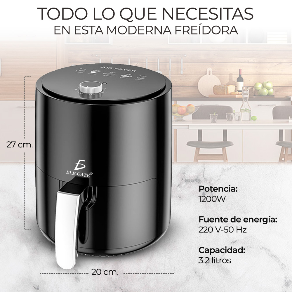 Freidora Eléctrica de Aire Multifunción para Alimentos 3.5 L