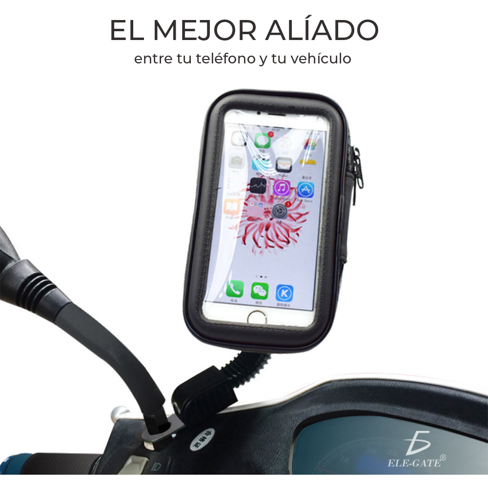 Soporte Teléfono Celular Para Motocicleta Funda Impermeable