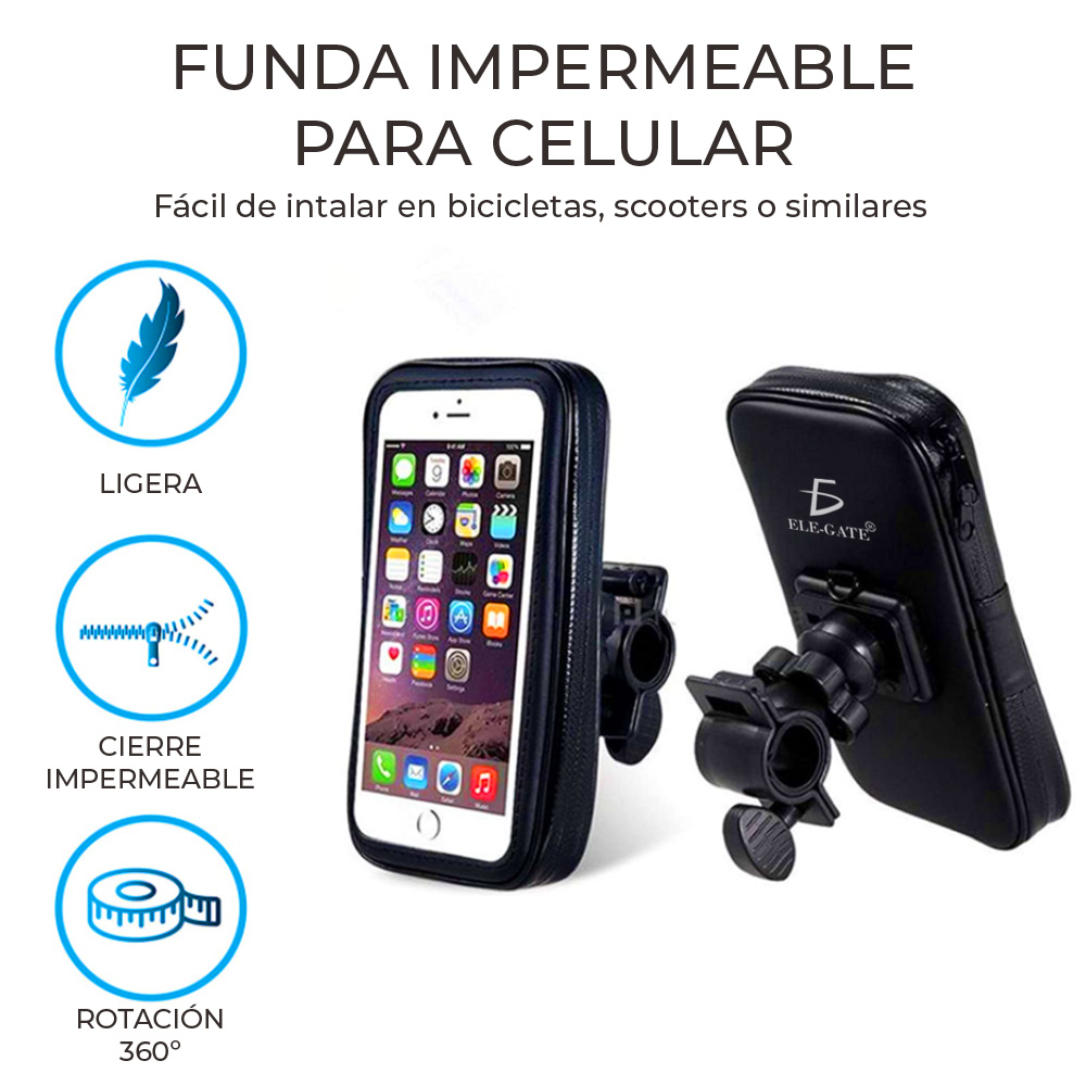 Soporte Teléfono Celular Para Motocicleta Funda Impermeable