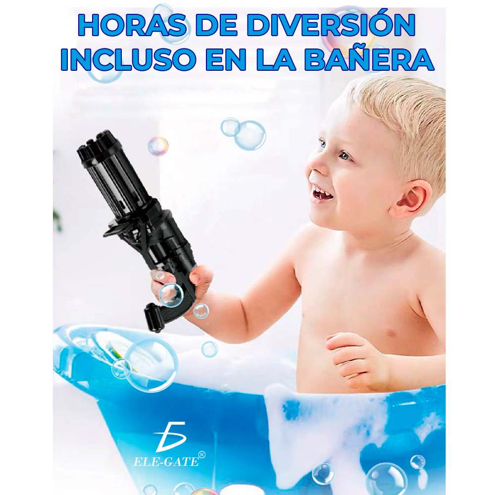 Pistola De Burbujas Gatling Gun Bubbler Maquina De Burbujas