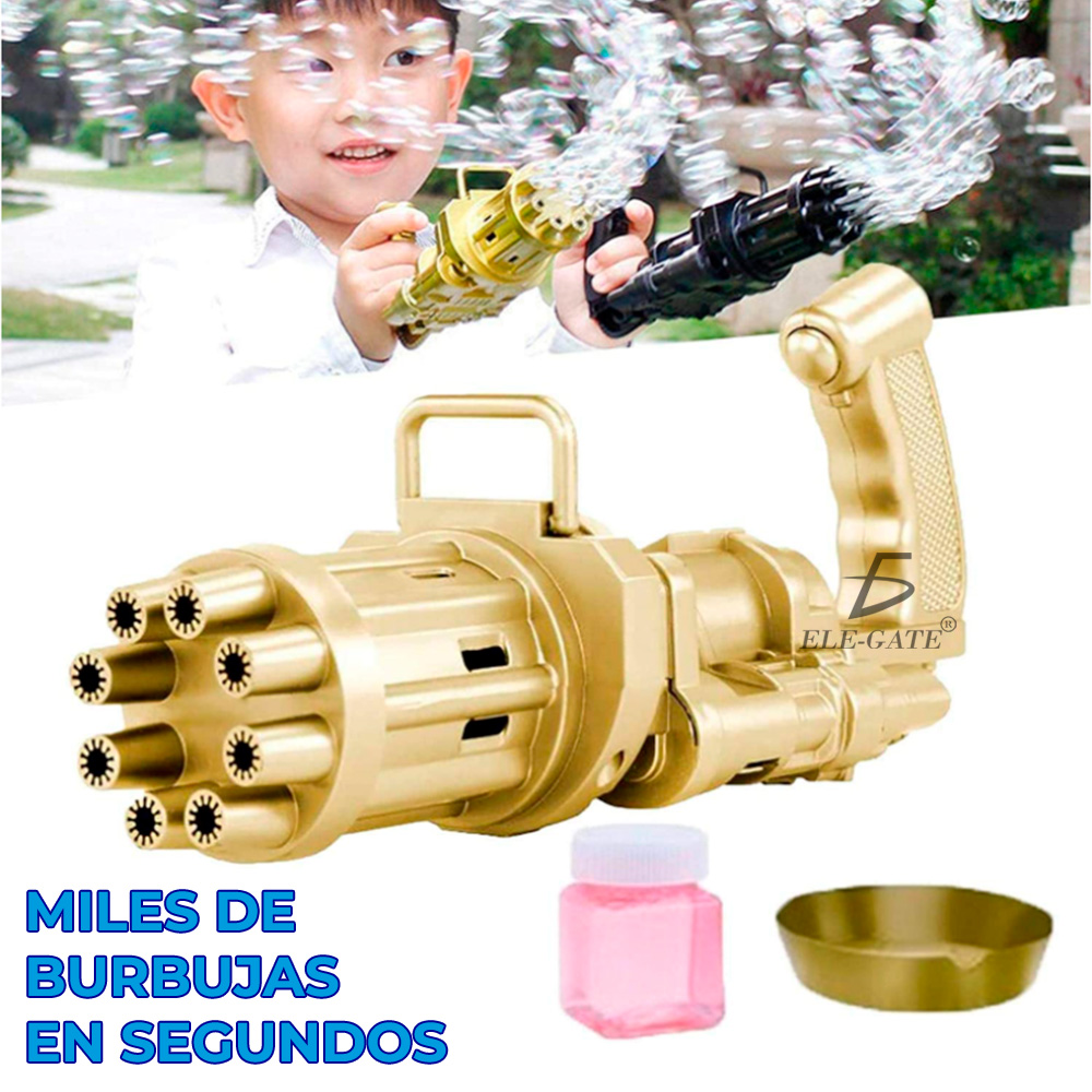 Pistola De Burbujas Gatling Gun Bubbler Maquina De Burbujas
